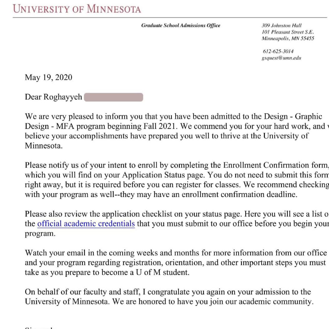 61.Admission.2020.UniversityOfMinnesota.Master.GraphicDesign.Roghayyeh1