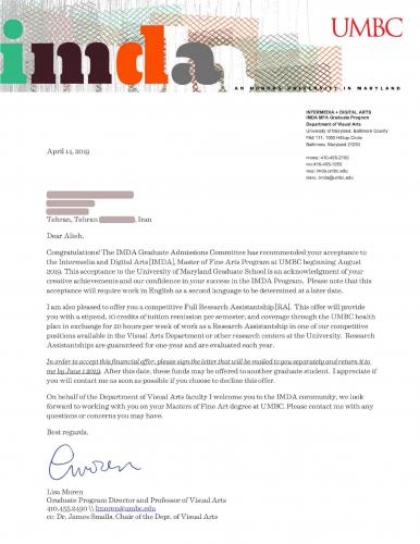 67.Admission.2019.UniversityOfMarylandBaltimoreCounty.Master.IntermediaDigitalArts.Alieh1