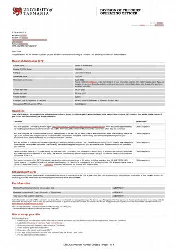 74.Admission.2019.UniversityOfTasmania.Master.Architecture.Shiva1