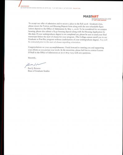 75.Admission.2018.MassachusettsCollegeOfArtDesign.Master.MediaArts.Ainaz2