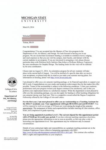 89.Admission.2016.MichiganStateUniversity.Master.FineArts.Mehrdad1